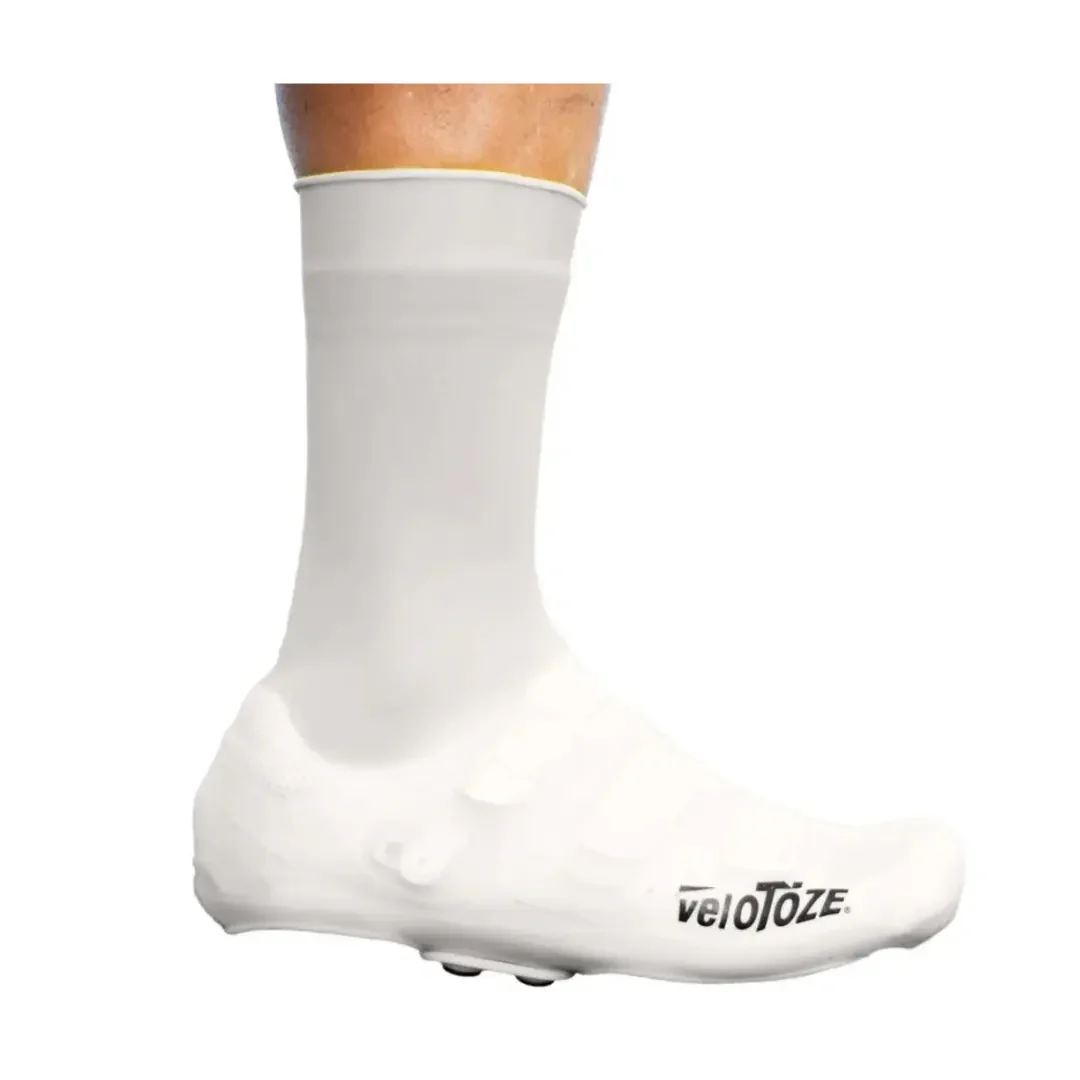 VeloToze Tall Silicone Shoe Covers With Snaps - White